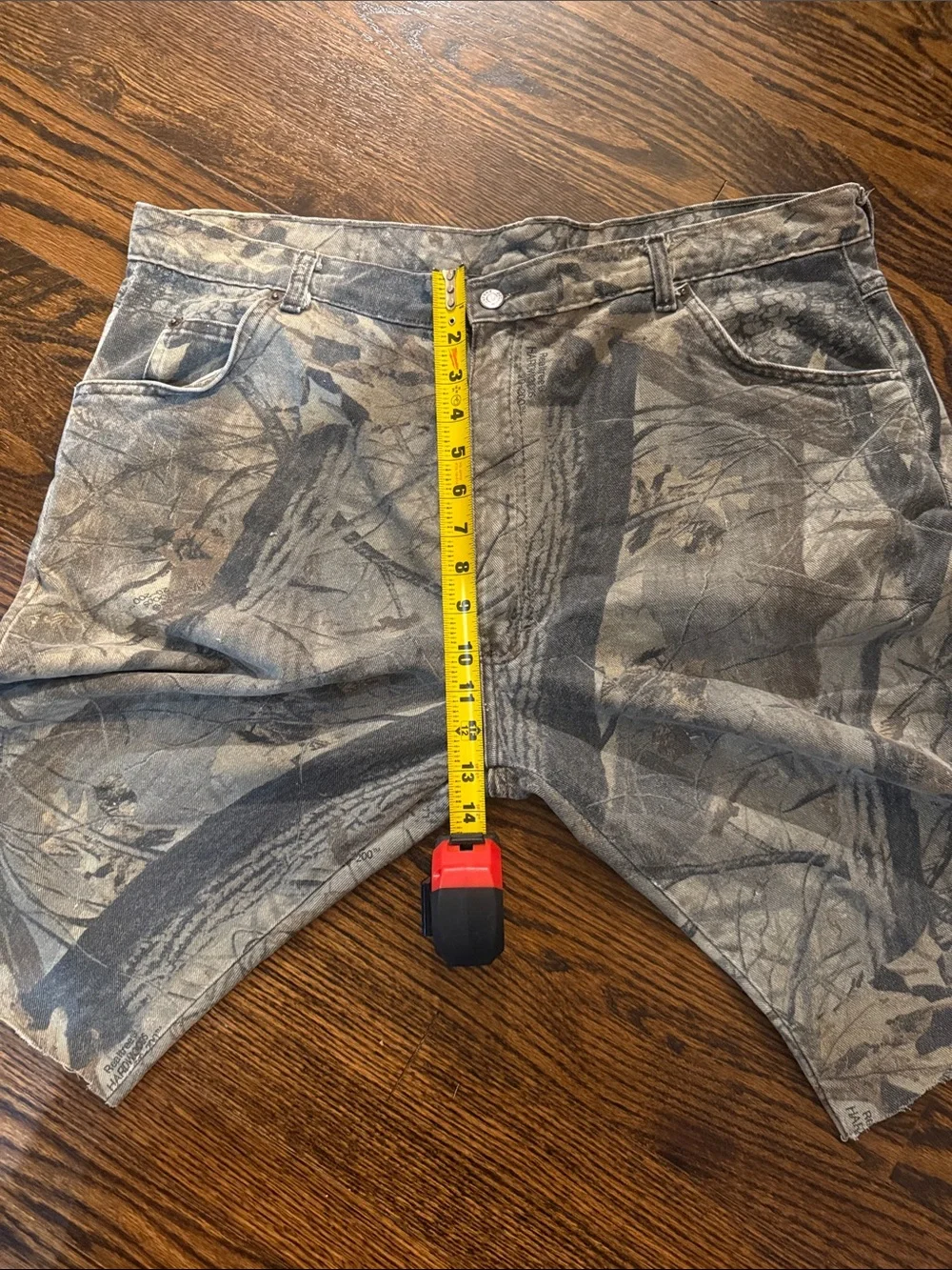 Vintage Duxbak Camo Cut-Off Shorts Raw Hem Distressed